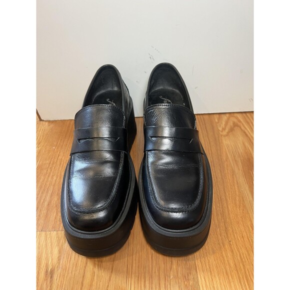Free People Platform Loafer Shoes Womens EU Size 39 US 8.5 Black Chunky Lug Sole - Picture 2 of 11